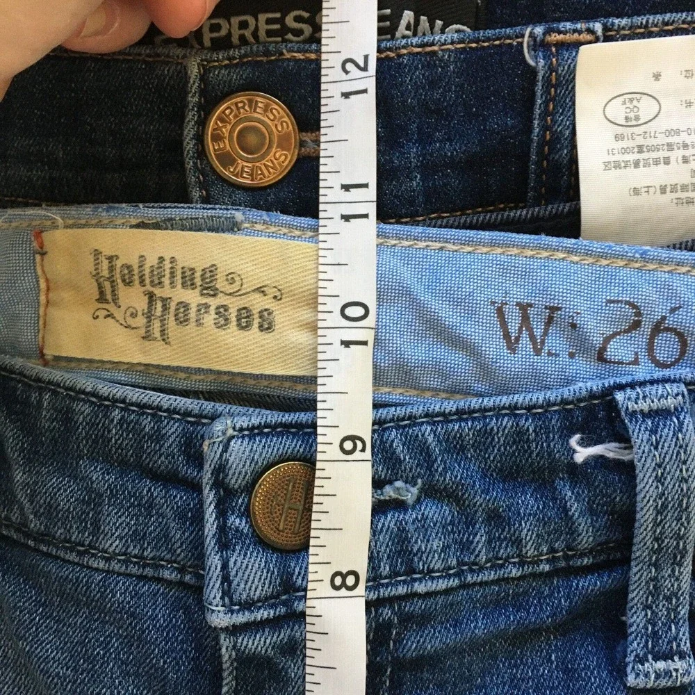 Holding‎ Horses Anthropologie Shorts Womens Sz 26 Blue Mid Rise Cut Off Denim - Picture 6 of 12